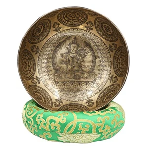 10 inches Diameter Manjushree carved Handmade singing bowl-master quality - Picture 1 of 5