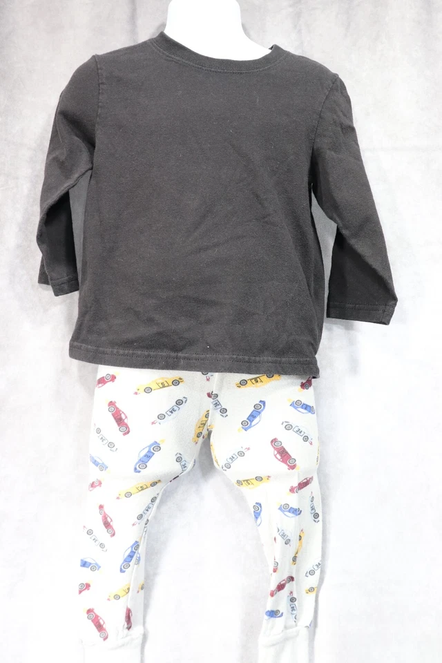 Conjunto Conjunto Conjunto Hombre Garanimals Negro Manga Corta Camiseta Gris Coche Pantalones 2T Foto 1 de 3