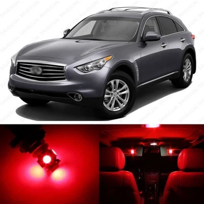 Paquete de 16 luces interiores LED rojas para Infiniti FX35 QX70 2009-2017 + HERRAMIENTA Foto 1 de 4