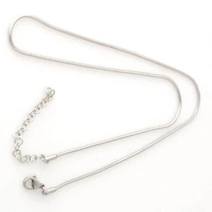 18 Zoll Edelstahl Schlangenkette Halskette Anhänger Schmuck 1 mm mit Verlängerung - Bild 1 von 5