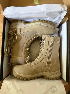 Botas tácticas de gamuza Rock Rooster 8 pulgadas tostadas con cremallera - Para hombre 11 EE - Extra anchas Foto 1 de 4