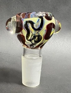 Heady Worked 18mm bowl slide With Fuming American-made! Very Well Made Glass! - Picture 1 of 6