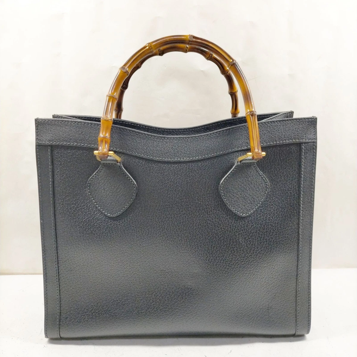 バッグ Gucci Vintage Satin Leather Tote Bag Rare Vtg 70s GUCCI Canvas GG Monogram Boxy Tote W/Leather Handles