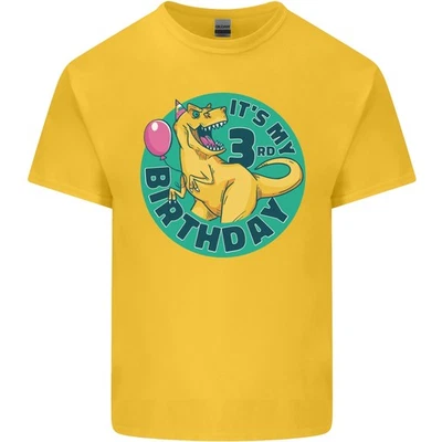 Camiseta 3er Cumpleaños Dinosaurio T-Rex Niños 3 Años Niños Foto 1 de 4