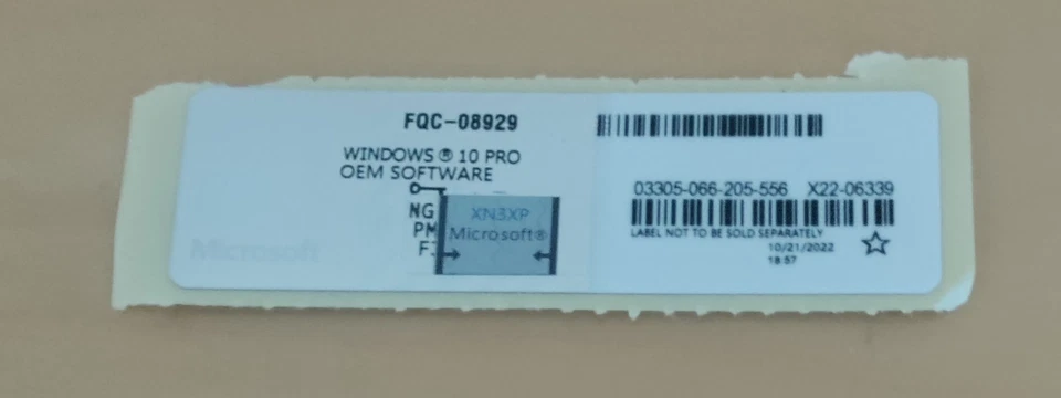 Win 10 Pro Activation Sticker Free Next Day Ship - Image 1 of 1