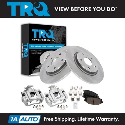 Kit de pastillas de freno trasero y rotor de cerámica TRQ para 12 Ram C/V 12-14 Volkswagen Routan Foto 1 de 4