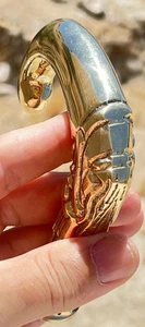 Golden Handmade Brass Walking Stick Handle - Picture 1 of 13