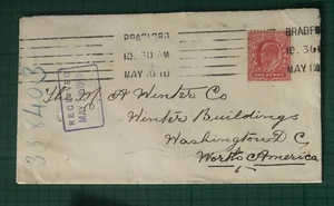 Ed VII Brief 1d 1910 Bradford nach Washington, USA - Empfangsstempel 4 R auf Rückseite - Bild 1 von 4
