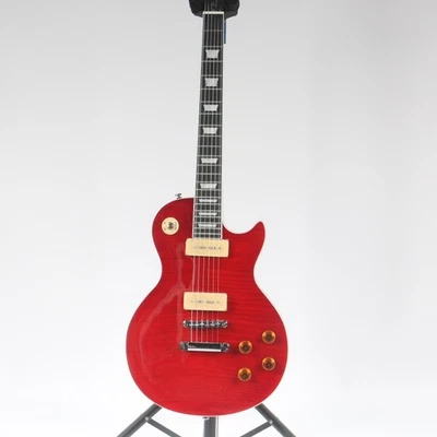 standard LP electric guitar red flamed maple top p90 pickups bone nut guitar - Image 1 of 4
