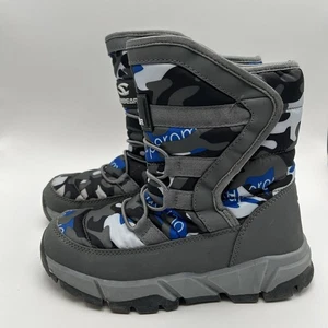 Botas de invierno Hobibear Big Kids talla 35 EE. UU. talla 3,5 azul forradas de piel sintética AW3771 - Imagen 1 de 8