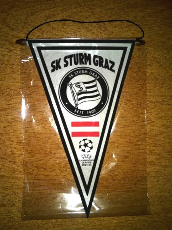 SK STURM GRAZ - AUSTRIA - UEFA CHAMPIONS LEAGUE 2025 - Pennant - 37 x 24 cm - Image 1 of 1