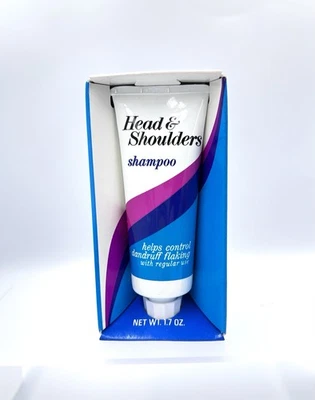 Vintage 1970's Head & Shoulders Shampoo 1.7 Oz Tube Unused New Old NOS Full Box - image 1 of 4