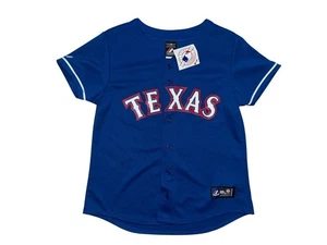 MAJESTIC Texas Rangers MLB Baseball Jersey Stitched Blue size YOUTH L/Adult S - Picture 1 of 7