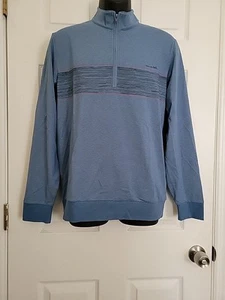 Travis Mathew Splash Of Color Blue Quarter Zip Long Sleeve Pullover Mens S Golf - Picture 1 of 5