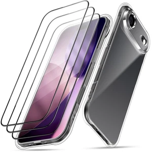 Clear TPU Phone Case + 3x Tempered Glass Screen For iPhone 17/17 Air/17 Pro Max  - Picture 1 of 19