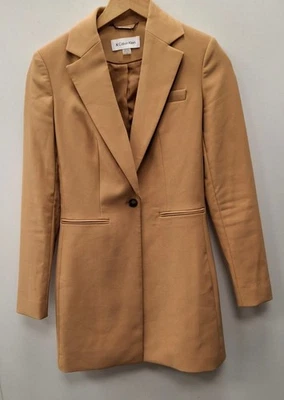 Chaqueta Topper Para Mujer Calvin Klein Beige Talla O X-Fit Un Botón Foto 1 de 4