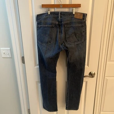 Pantalones de mezclilla Polo Ralph Lauren Hampton rectos para hombre 36 x 32 azul lavado a la piedra RL PRL Foto 1 de 4