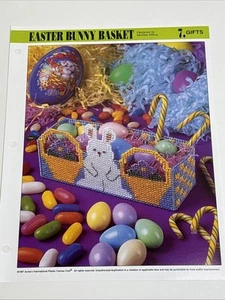 Easter Bunny Basket Annie's Attic Plastic Canvas Pattern Page - Picture 1 of 4