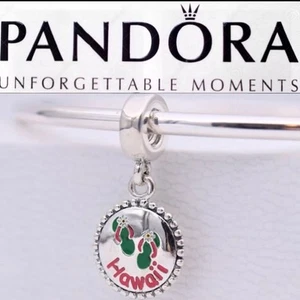 New Pandora Hawaii State Exclusive Aloha Flip flops Dangle Charm - Picture 1 of 5