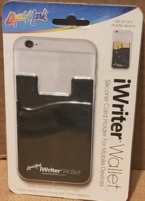 Silicone Credit Card ID Holder Wallet Pouch Stick-On Mobile Phone Pocket - Image 1 of 4