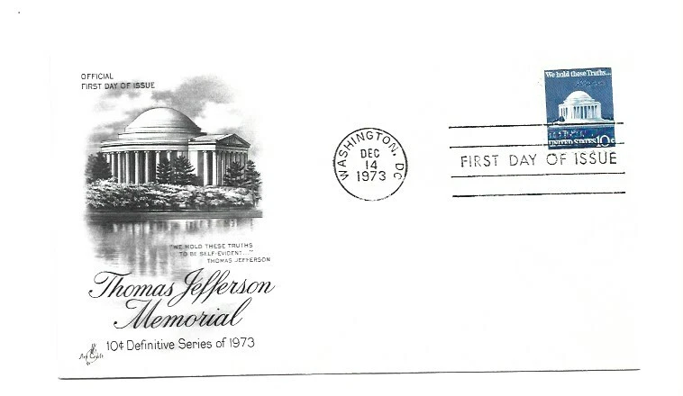 JH 1510 10c Jefferson Memorial, ArtCraft pencil address erased FDC - Image 1 of 1