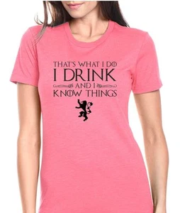 Game of Thrones "I Drink And I Know Things" Damen T-Shirt Jr. Größe - Bild 1 von 6