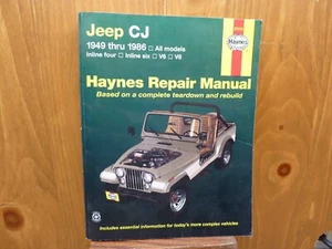 Jeep CJ 1949 Thru 1986 All Models Inline 4 & 6 V6 V8 Haynes Repair Manual 50020 - Bild 1 von 1