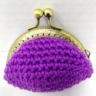 Monedero/Monedero de Crochet/Mini Monedero/Pequeño Monedero/Bolso de Crochet/Broche de Beso Foto 1 de 4
