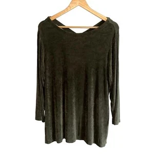 Chico's Travelers Top Damen Large (3) Stretch olivgrün Longline - Bild 1 von 6