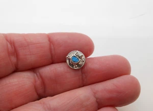 Hat Tack Tie Tack Lapel Pin Owl inlay Sterling Silver - Picture 1 of 3