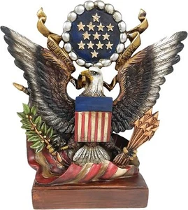 Urbalabs Military USA Pride USMC Bald Eagle Freedom Office Desk Statue and - Picture 1 of 7