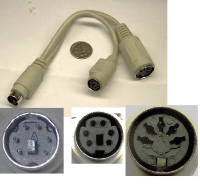 CONECTOR DE CABLE EN Y 2 EXTREMOS DE CABLE MACHO 6 PINES CABLE MÁS GRANDE FEM 5 PINES FEM MÁS PEQUEÑO 6 PINES Foto 1 de 4