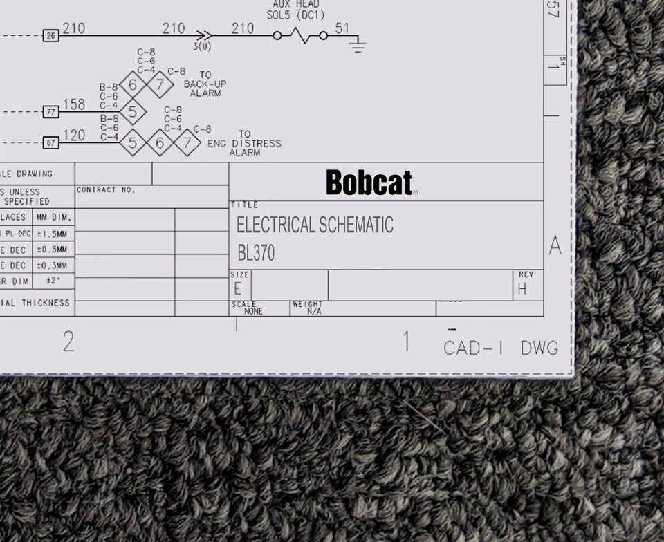 Bobcat Backhoe Loader BL370 Electrical Wiring Diagram Manual - Image 1 of 1