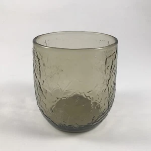 Vtg ANCHOR HOCKING "SHERWOOD SPICY BROWN" 9 oz ROCKS / OLD FASHIONED GLASS Leaf - Picture 1 of 5