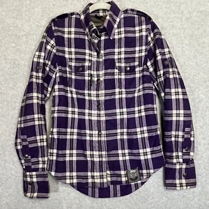 Speed and Strength women’s Plaid Fleece Small Med Purple Thick - Picture 1 of 11