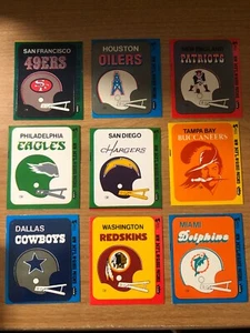 1980 Fleer Football Team Stickers Backs Are Blank White Pick Your Team - Picture 1 of 31