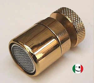 AERATORE OTTONE CON FILTRO ROMPIGETTO F 22x1 CON SNODO DORATO - BAGNO ORO 24KT - Foto 1 di 1