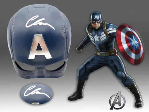 CHRIS EVANS SIGNED AUTOGRAPH MARVEL CAPTAIN AMERICA HELMET BECKETT BAS COA 7 Cover