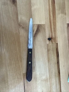 Cuchillo de pomelo vintage Geneva Forge mango de madera - Imagen 1 de 4