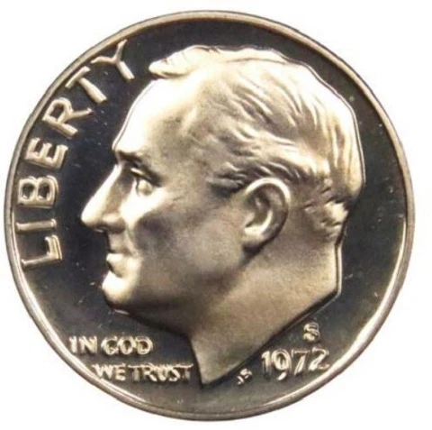 1972 S Proof Roosevelt Dime Cover