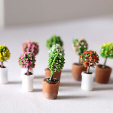 6PC Dollhouse Miniature1:12 Scale Potted Plants Garden Flowers Pot Accessories