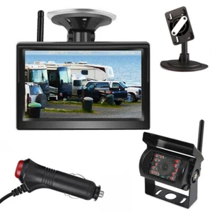 5" Monitor Wireless Backup Camera Rear View System for Motorhome Bus Truck Van - Picture 1 of 24
