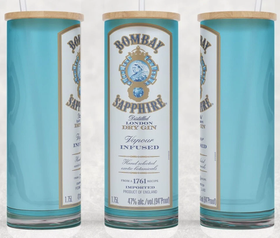 Vaso de vidrio esmerilado de ginebra de zafiro azul 25 oz con tapa y pajita Foto 1 de 1