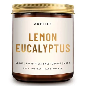 Scented Candles for Home - Lemon Eucalyptus Candle | Aromatherapy Candle Gift... - Picture 1 of 8