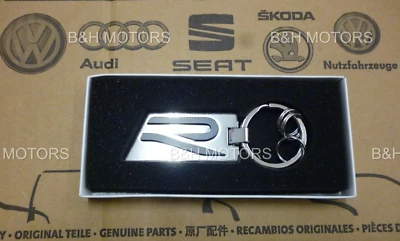 NEW GENUINE VOLKSWAGEN R SILVER KEYRING 5H6087010
