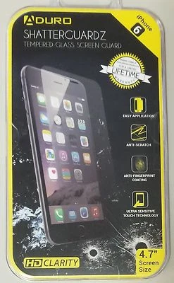 GN) Aduro Shatterguardz Clear Tempered Glass 4.7" Screen Protector iPhone 6  - Image 1 of 4