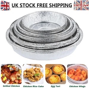 50Pcs 6/7/8" Air Fryer Aluminium Foil Trays Liner Round Containers Foil Tin Box - Picture 1 of 18