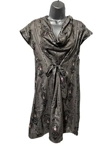 Eva Franco for Anthropologie size 4 above the knee front tie owl print dress - Picture 1 of 9