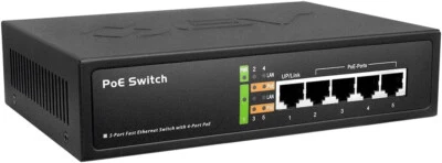 BV-Tech 5 Port POE-SW501 Network Switch 65W 48V 802.3af Power Over Ethernet NEW! - Image 1 of 4