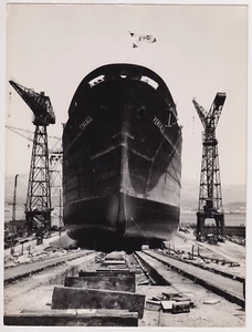 Lancement du cargo minéralier "PENGALL" en 1959 aux chantiers de la Seyne/Mer - Bild 1 von 1